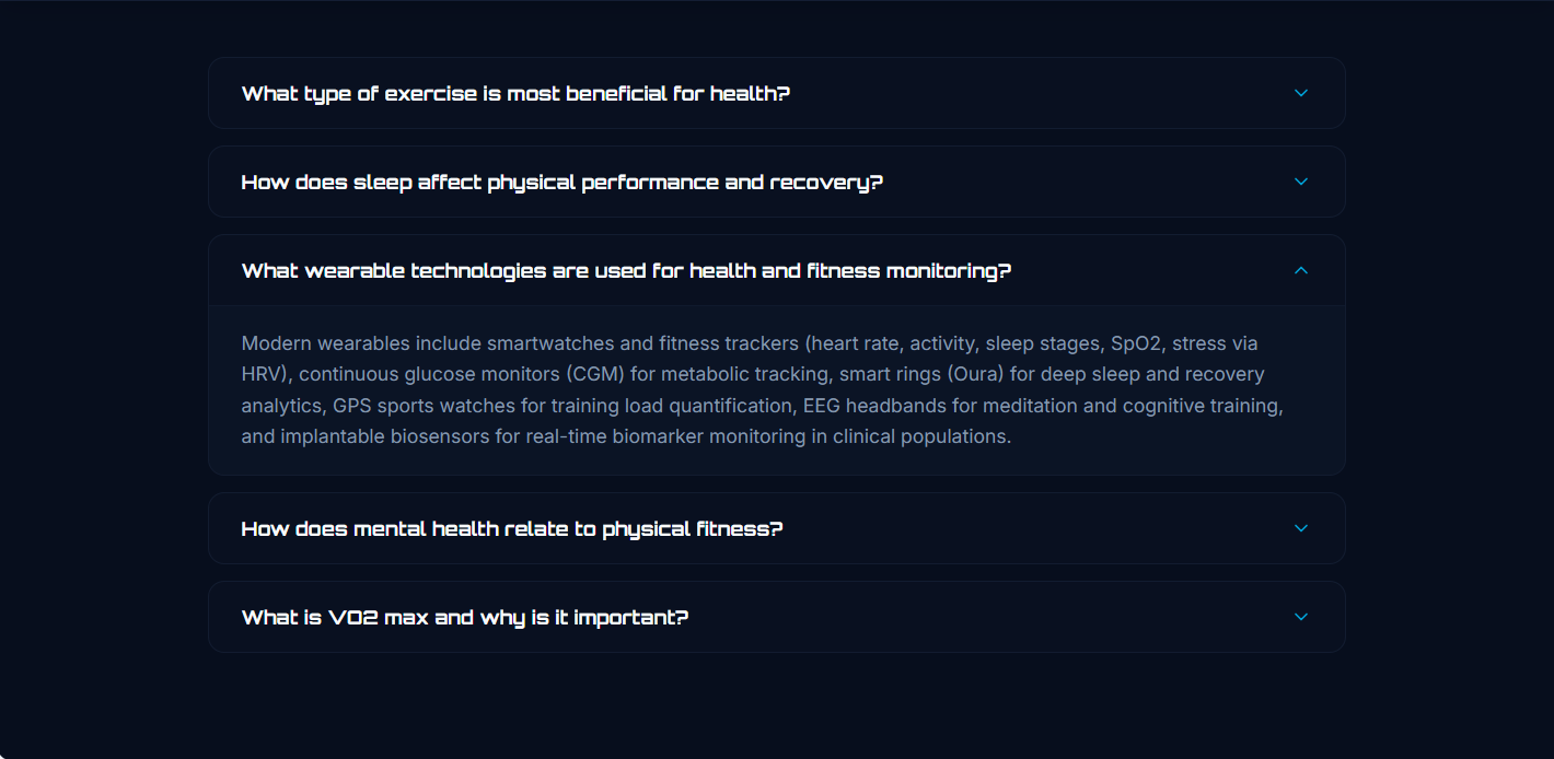 Wearables FAQ clicked content